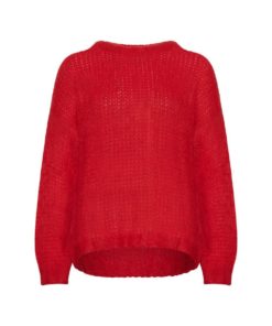 Delta knit sweater, poppy red