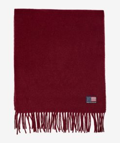 Massachusetts recycled wool blend, dark red