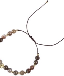 Stone bead bracelet 6mm, soft brown