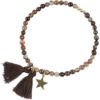Stone bead bracelet 4mm, soft brown