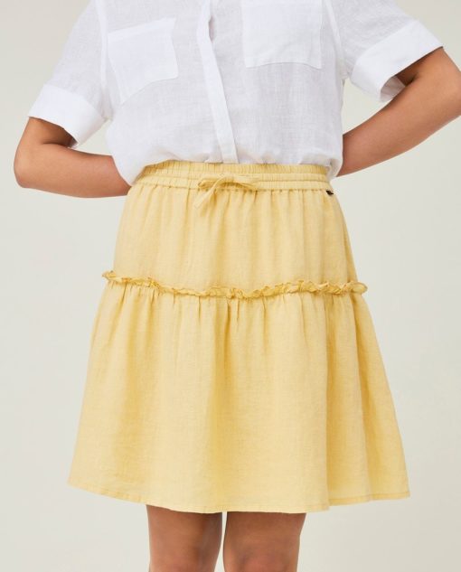 Lexington Beth linen skirt - linskjørt - yellow