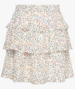 Jo skirt, offwhite with flowers