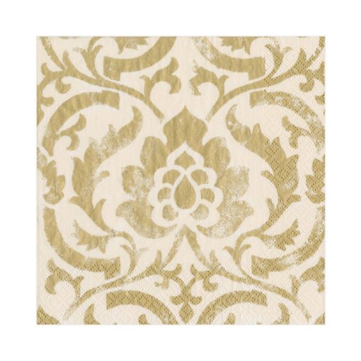 Caspari Baroque Paper Luncheon Napkins in Ivory