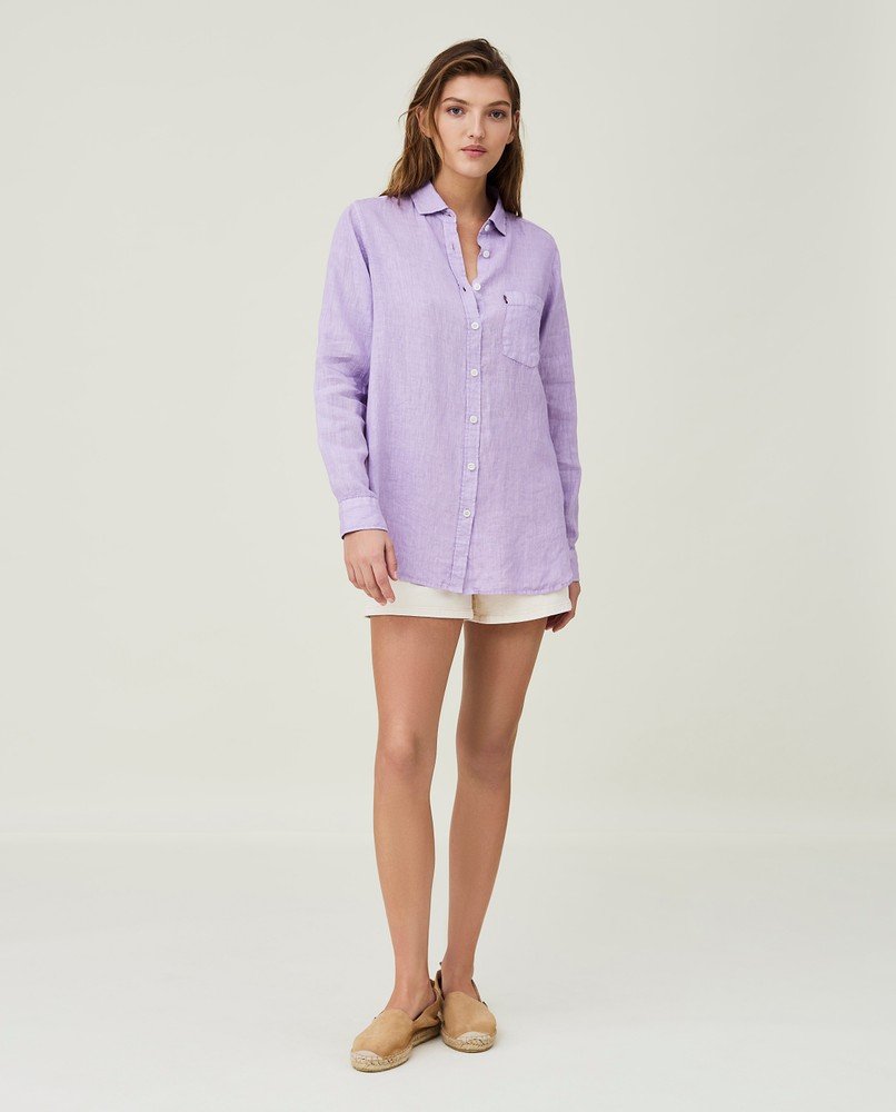 Lexington Isa linen shirt, lavender Harmonia