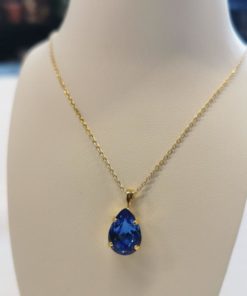 Mini drop necklace, sapphire