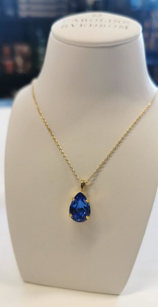 Mini drop necklace, sapphire