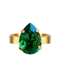 Mini drop ring, emerald