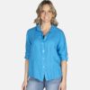 Bobbie linen shirt, turquoise