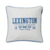 Lexington Logo Organic Cotton Twill Pillow Cover, White/Blue