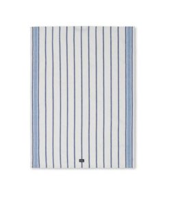 Lexington Striped Linen/Cotton Kitchen Towel, White/Blue