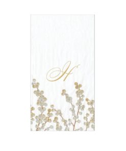 Servietter H, white/silver berry branches