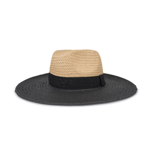 Day Straw Fedora, black