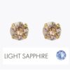 Classic stud earrings, light sapphire