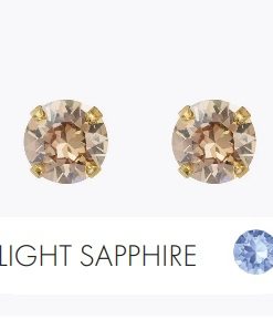 Classic stud earrings, light sapphire