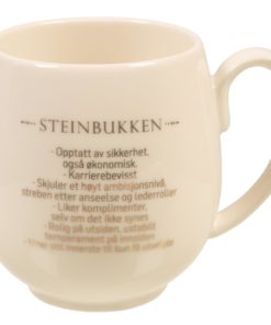 Krus Stjernetegn Steinbukken, hvit m/gull