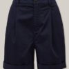 Lexington Marissa Cotton Canvas Shorts, Dark Blue