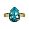 Mini drop ring, light turquoise