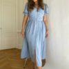 Long adel ss dress, sky blue