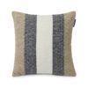 Lexington Vertical Striped Cotton Pillow Cover, Beige/Gray