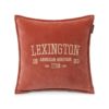 Lexington Logo Message Cotton Velvet Pillow Cover, Rustic Brown