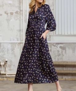 Odile long dress, floral