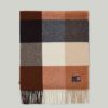 Lexington Massachusetts recycled wool blend scarf - unisex skjerf - orange multi check