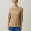 Lexington Valentina Merino/Viscose Blend Crew Neck Sweater, Beige