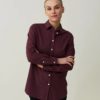 Lexington Isa Organic Cotton Light Flannel Shirt, Dark Red Melange