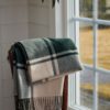 Lexington Checked Recycled Wool Throw, green/beige