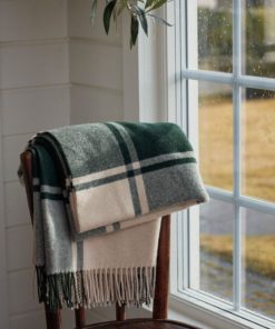 Lexington Checked Recycled Wool Throw, green/beige