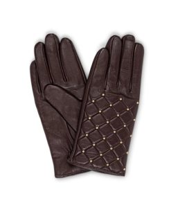 Day Leather Q-stud Glove, puce