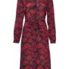 KAfine Oline Dress, black/red/pink flower print