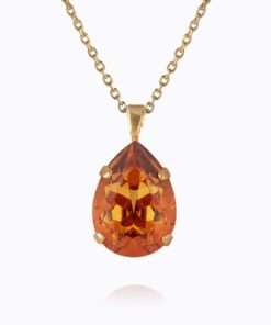 Mini drop necklace, light amber