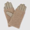 Day Leather Knit Glove, greige