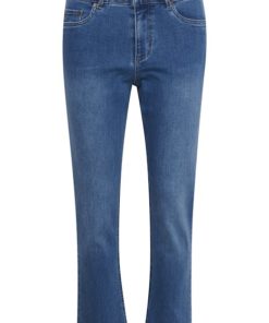 Kajessie cropped jeans, medium blue denim