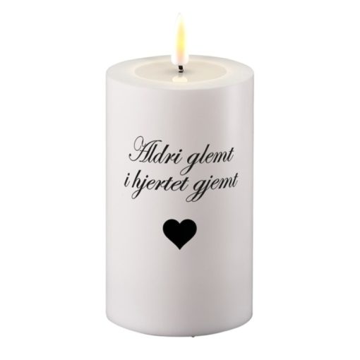 LED kubbelys grave candle (aldri glemt i hjertet gjemt) 7,5 * 15 cm, deluxe homeart