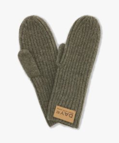 Day pure knit mittens, moss