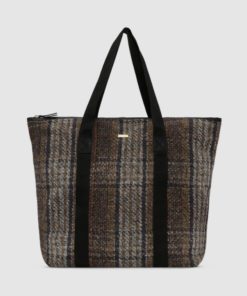 Day woolen check bag multi colour, one size