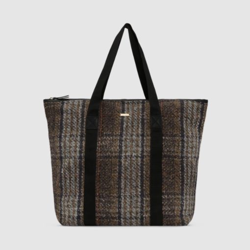 Day woolen check bag multi colour, one size