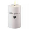 LED kubbelys grave candle (elsket og savnet) 7,5 * 15 cm, deluxe homeart