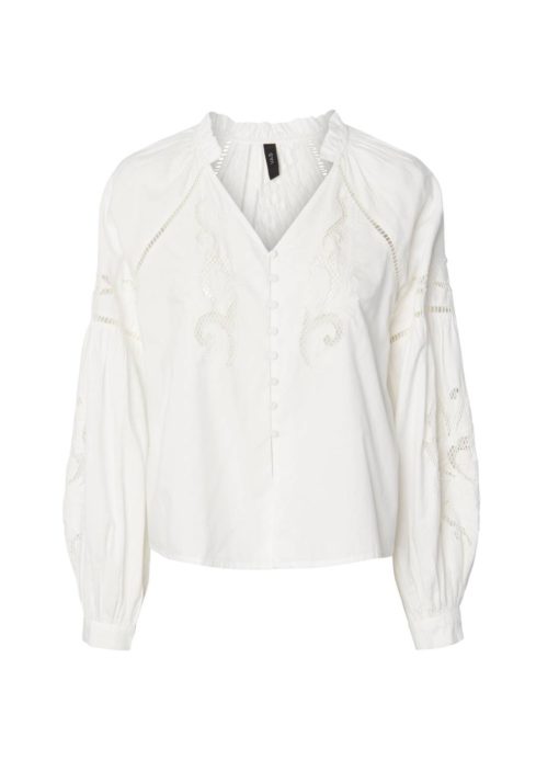 Yaszimla ls v-neck shirt, star white