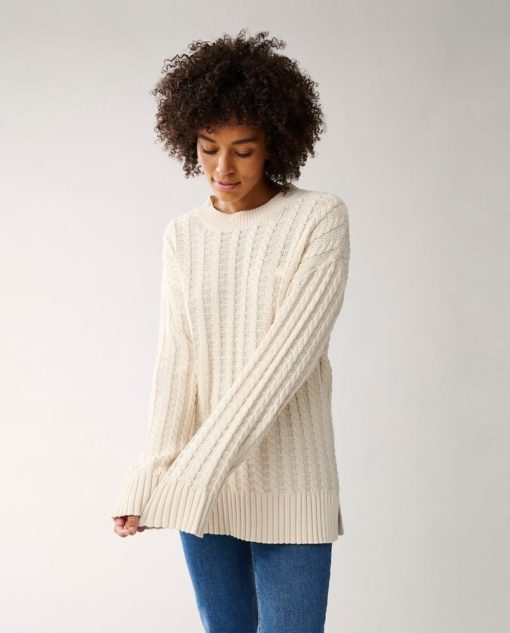 Lexington Athena Cable Knit Sweater, offwhite