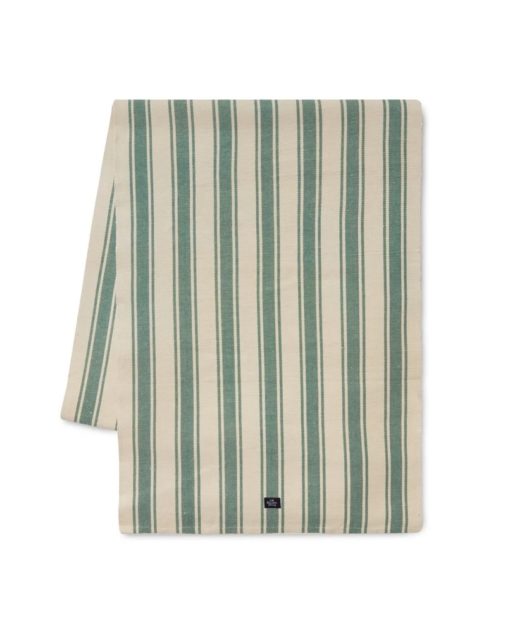 Lexington Striped Cotton/Jute Runner white/green