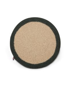 Lexington Round Recycled Paper Straw Placemat (Diam 38cm), natural/green