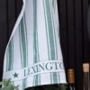 Lexington Cotton Waffle Logo Kitchen Towel, white/green