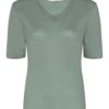 Linen TT v-neck t-shirt, granite