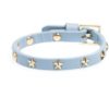 Leather star stud bracelet mini, cool blue