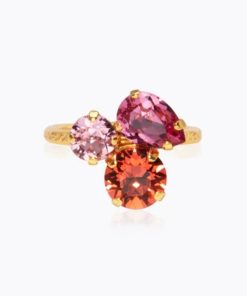 Colette ring gold, coral combo