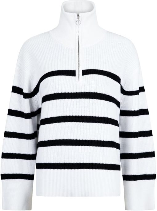 Neo Noir Nevena stripe knit blouse - genser - sort/hvit