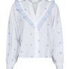 Degas blouse, white/light blue